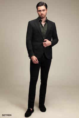 کت تک مردانه یقه بلیزر