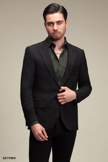 کت تک مردانه یقه بلیزر