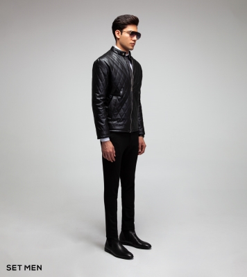 کاپشن چرم لوزی