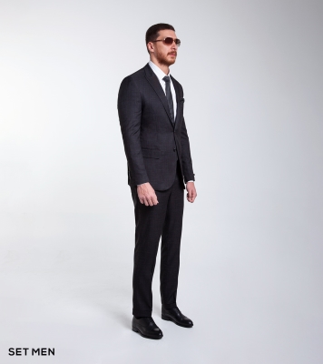 کت و شلوار یقه بلیزر دو دکمه دو چاک