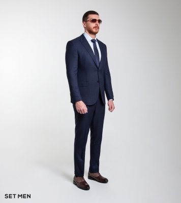 کت و شلوار یقه بلیزر دو دکمه دو چاک