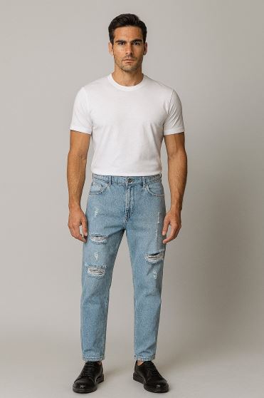 شلوار جین مردانه مام زاپ دار