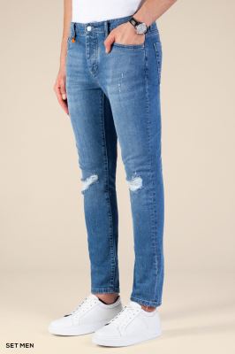 شلوار جین مردانه اسلیم زاپ دار
