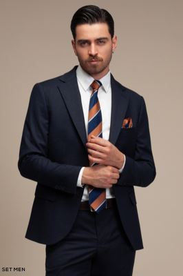 کت تک مردانه یقه انگلیسی نیم آستر دو دکمه دو چاک