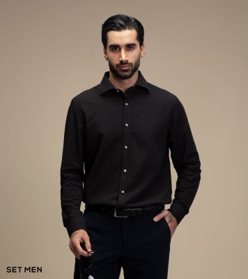 پیراهن مردانه لینن آستین بلند