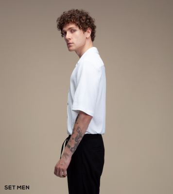 پیراهن مردانه آستین کوتاه کنفی