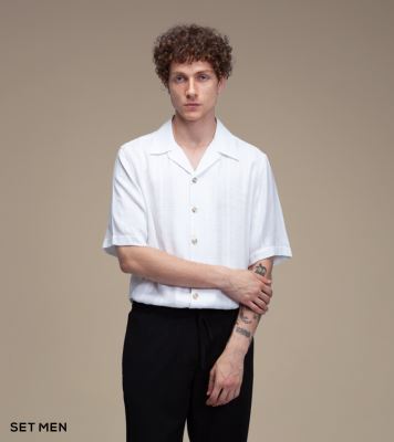 پیراهن مردانه آستین کوتاه کنفی