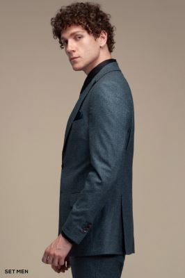 کت و شلوار مردانه سه تکه یقه بلیزر دو دکمه