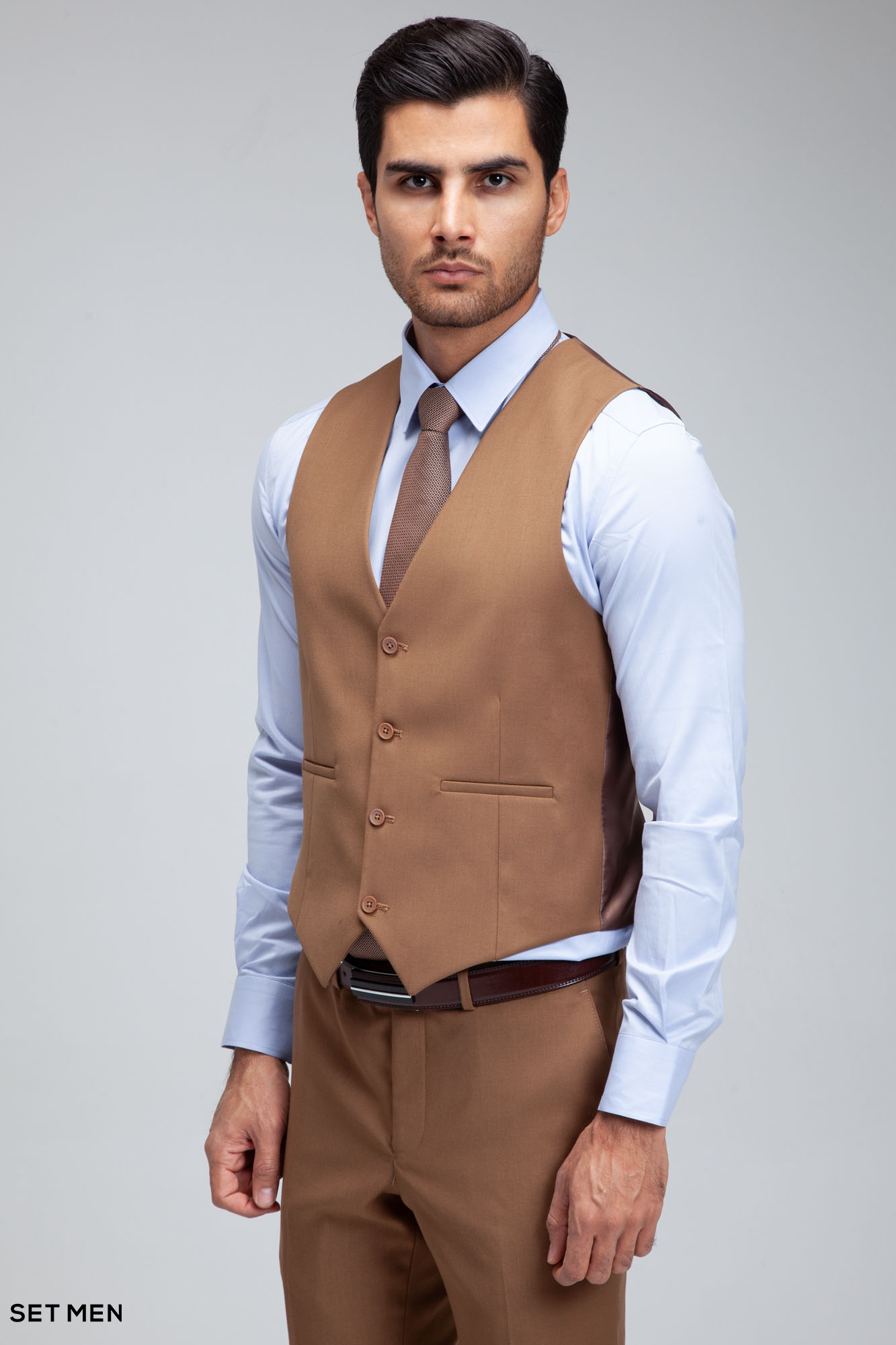 کت و شلوار مردانه سه تکه یقه بلیزر دو دکمه دو چاک