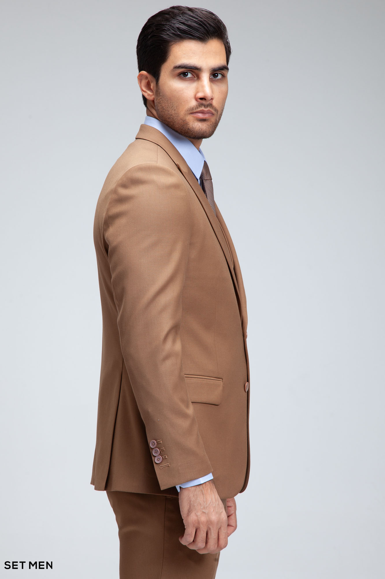 کت و شلوار مردانه سه تکه یقه بلیزر دو دکمه دو چاک