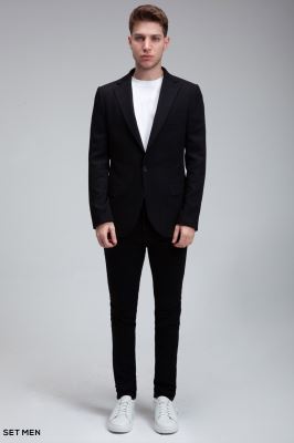 کت تک مردانه نیم آستر یقه انگلیسی تک دکمه دو چاک