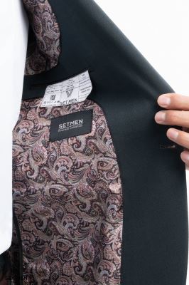 کت تک مردانه نیم آستر یقه انگلیسی تک دکمه دو چاک