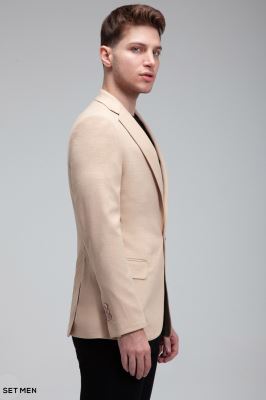 کت تک مردانه نیم آستر یقه انگلیسی تک دکمه دو چاک