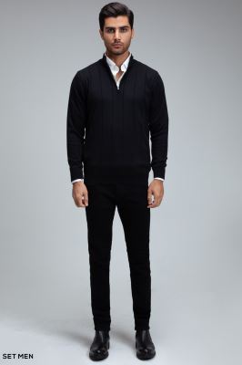 بافت مردانه نیم زیپ دیپلمات