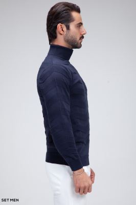 بافت یقه اسکی طرح دار