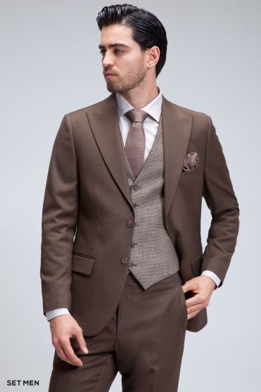 کت و شلوار مردانه سه تکه ژیله دورو