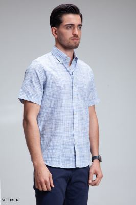 پیراهن مردانه آستین کوتاه لینن