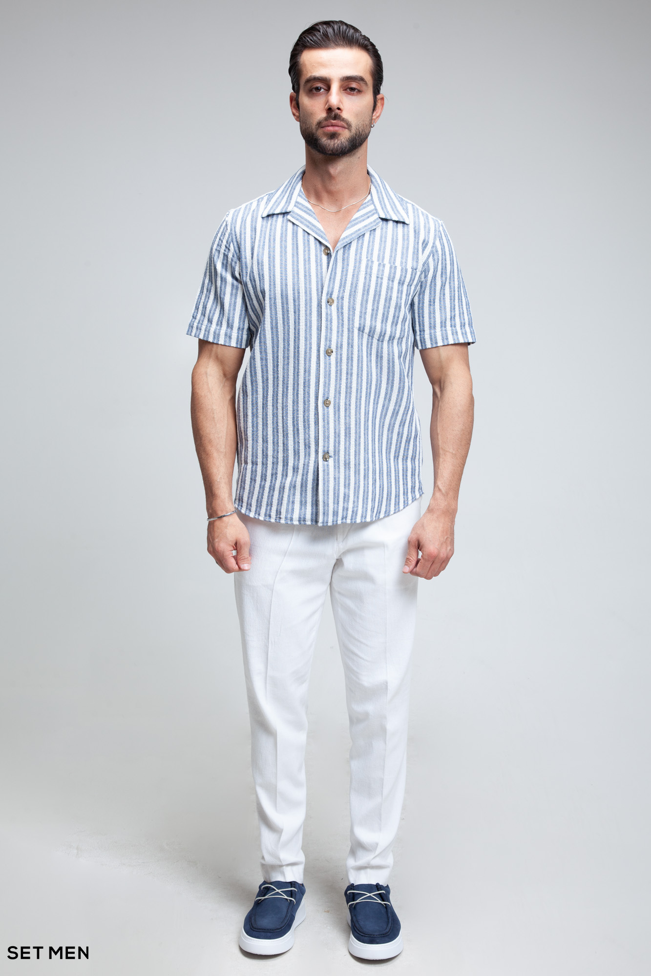 پیراهن مردانه کنفی آستین کوتاه