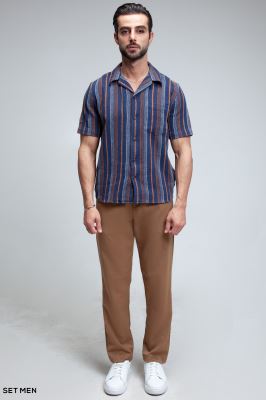 پیراهن مردانه کنفی آستین کوتاه