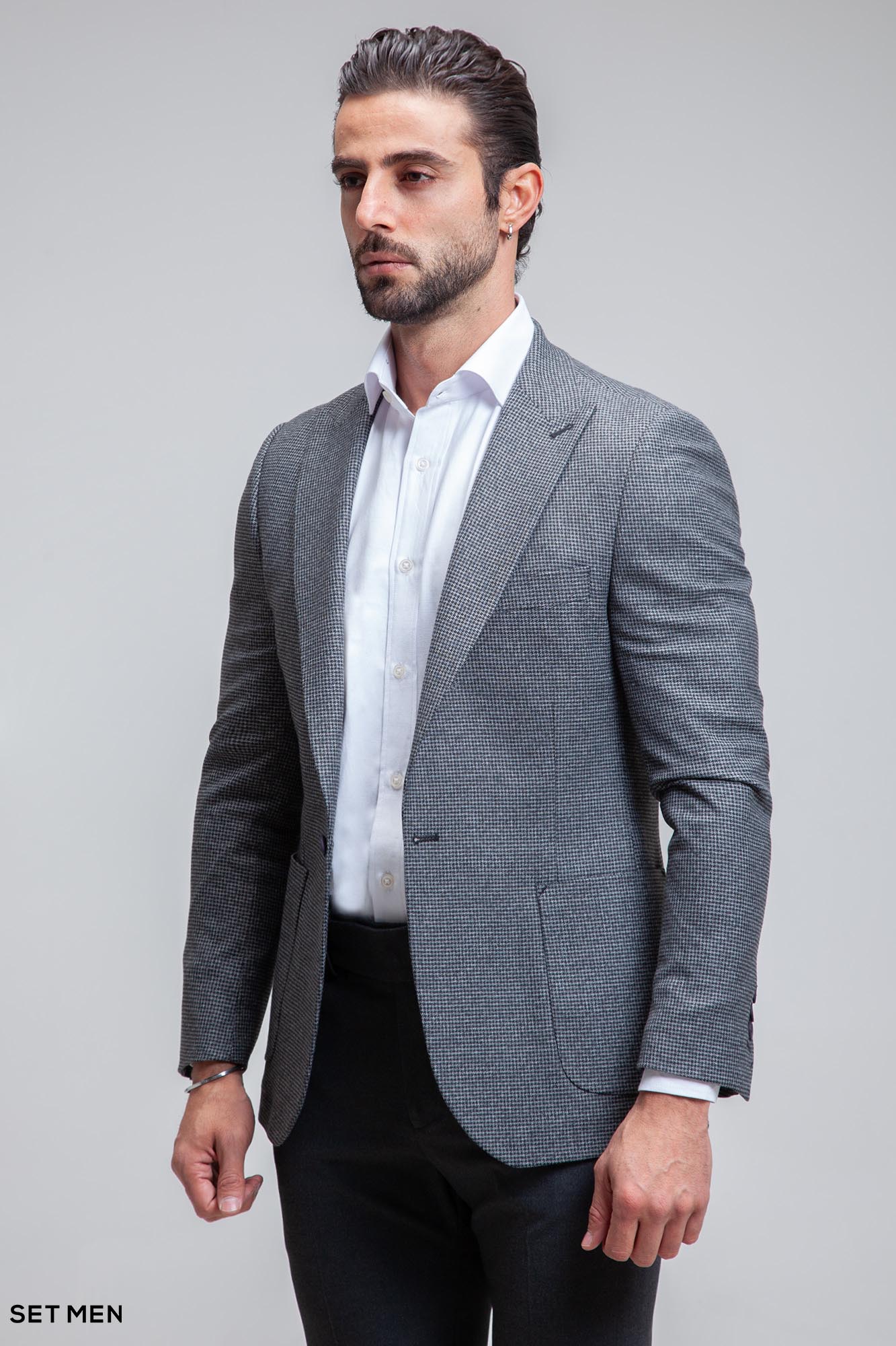 کت تک مردانه یقه بلیزر تک دکمه پیردوپل