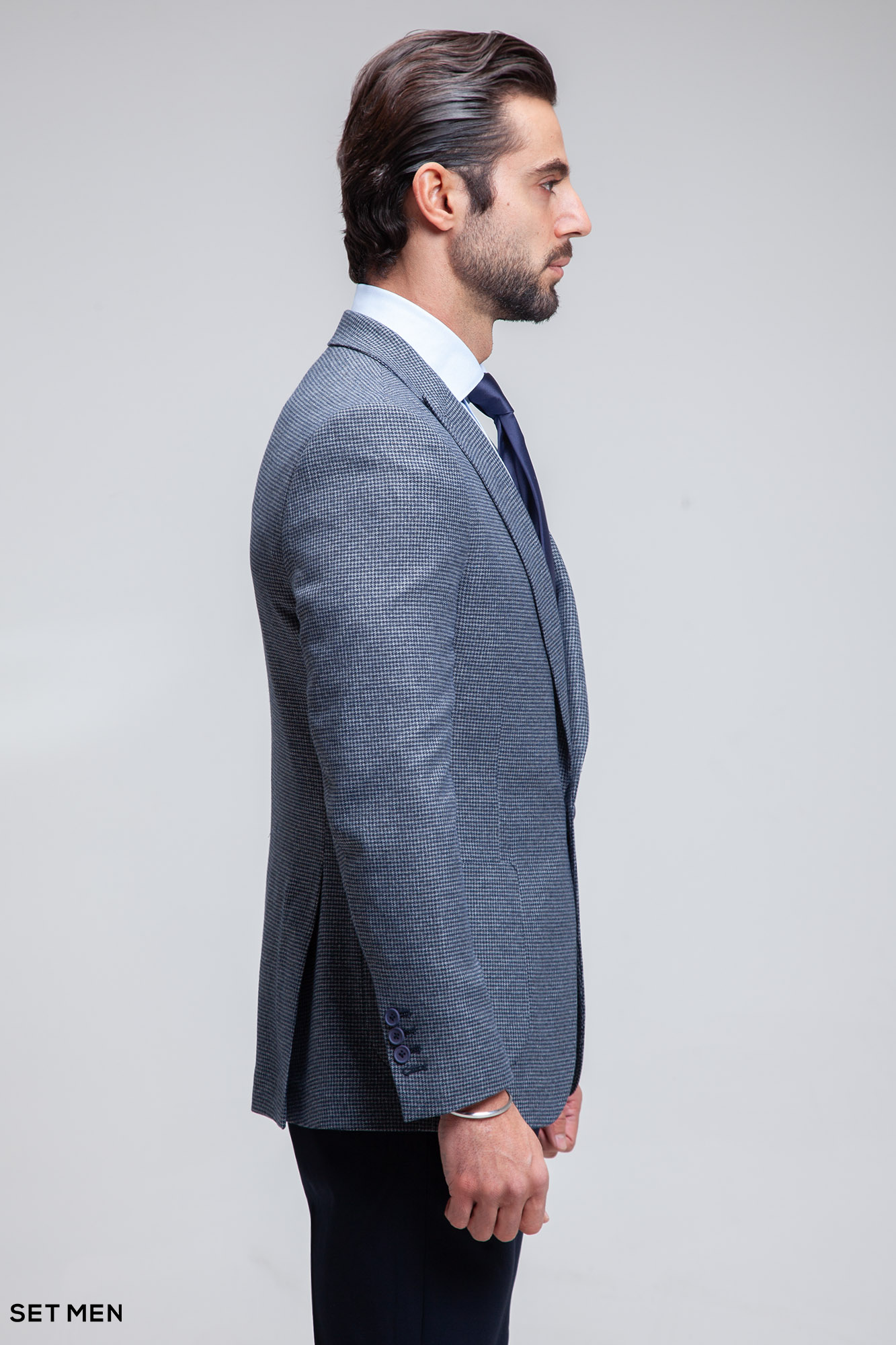 کت تک مردانه یقه بلیزر تک دکمه پیردوپل