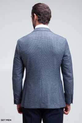 کت تک مردانه یقه بلیزر تک دکمه پیردوپل