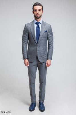 کت تک مردانه یقه بلیزر تک دکمه پیردوپل