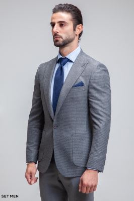 کت تک مردانه یقه بلیزر تک دکمه پیردوپل