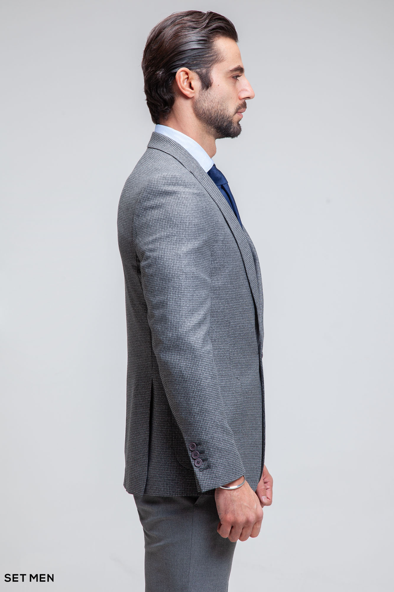 کت تک مردانه یقه بلیزر تک دکمه پیردوپل