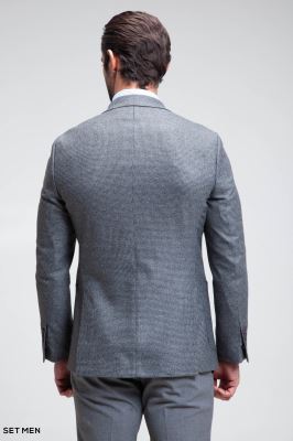 کت تک مردانه یقه بلیزر تک دکمه پیردوپل