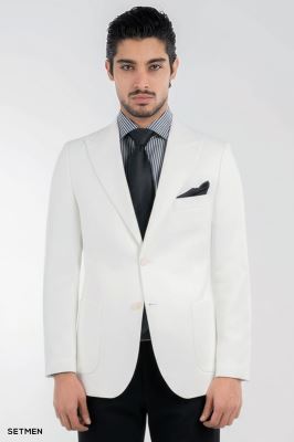 کت تک مردانه نیم آستر دو دکمه یقه ایتالیایی