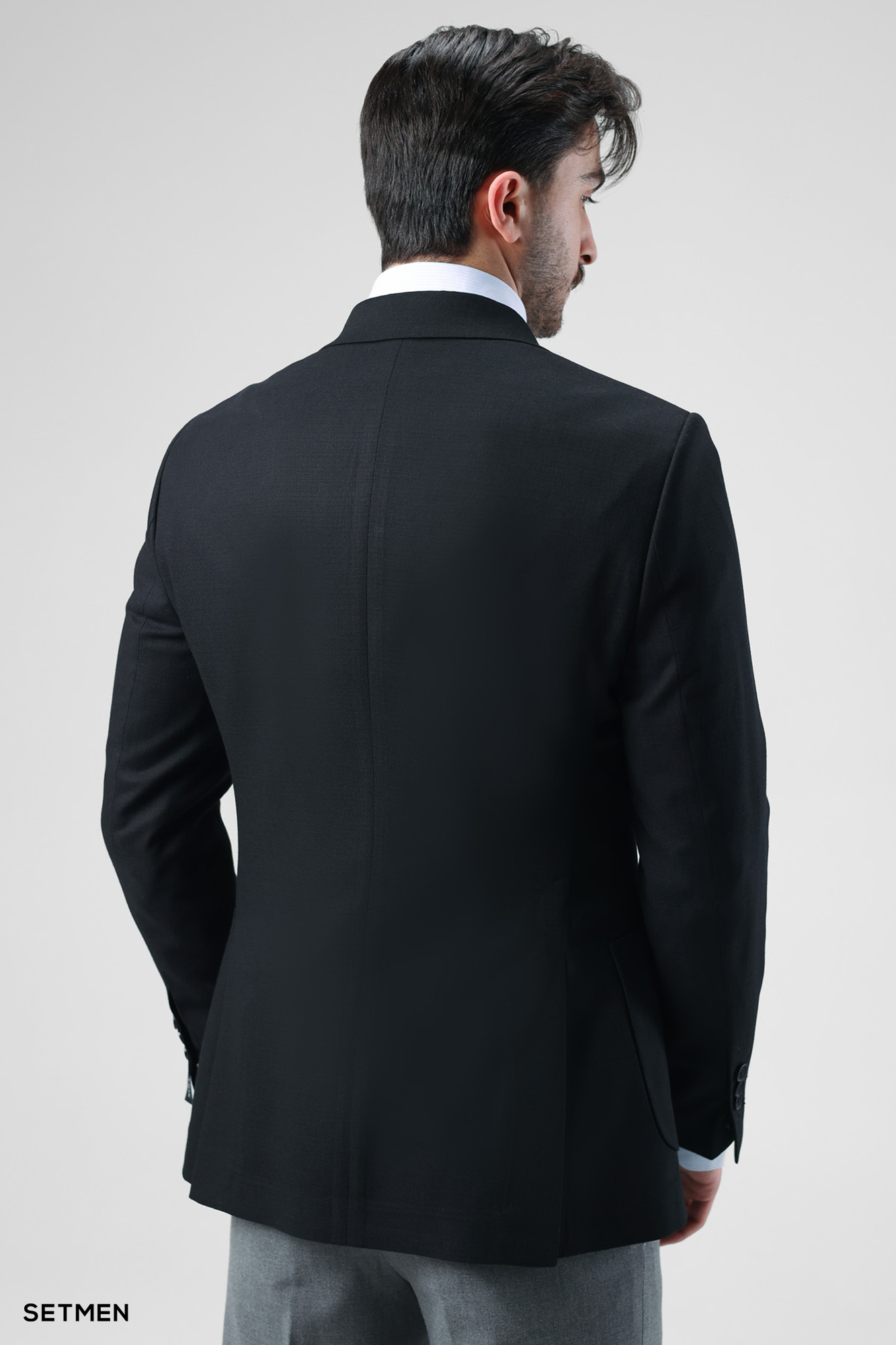 کت تک مردانه نیم آستر دو دکمه یقه ایتالیایی