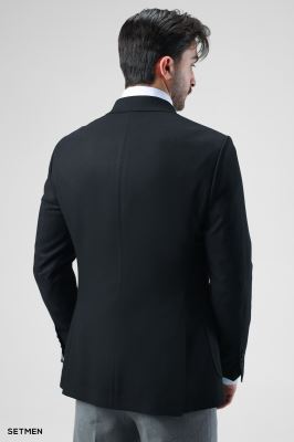 کت تک مردانه نیم آستر دو دکمه یقه ایتالیایی