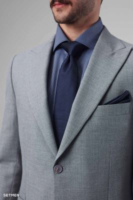 کت تک مردانه نیم آستر دو دکمه یقه ایتالیایی