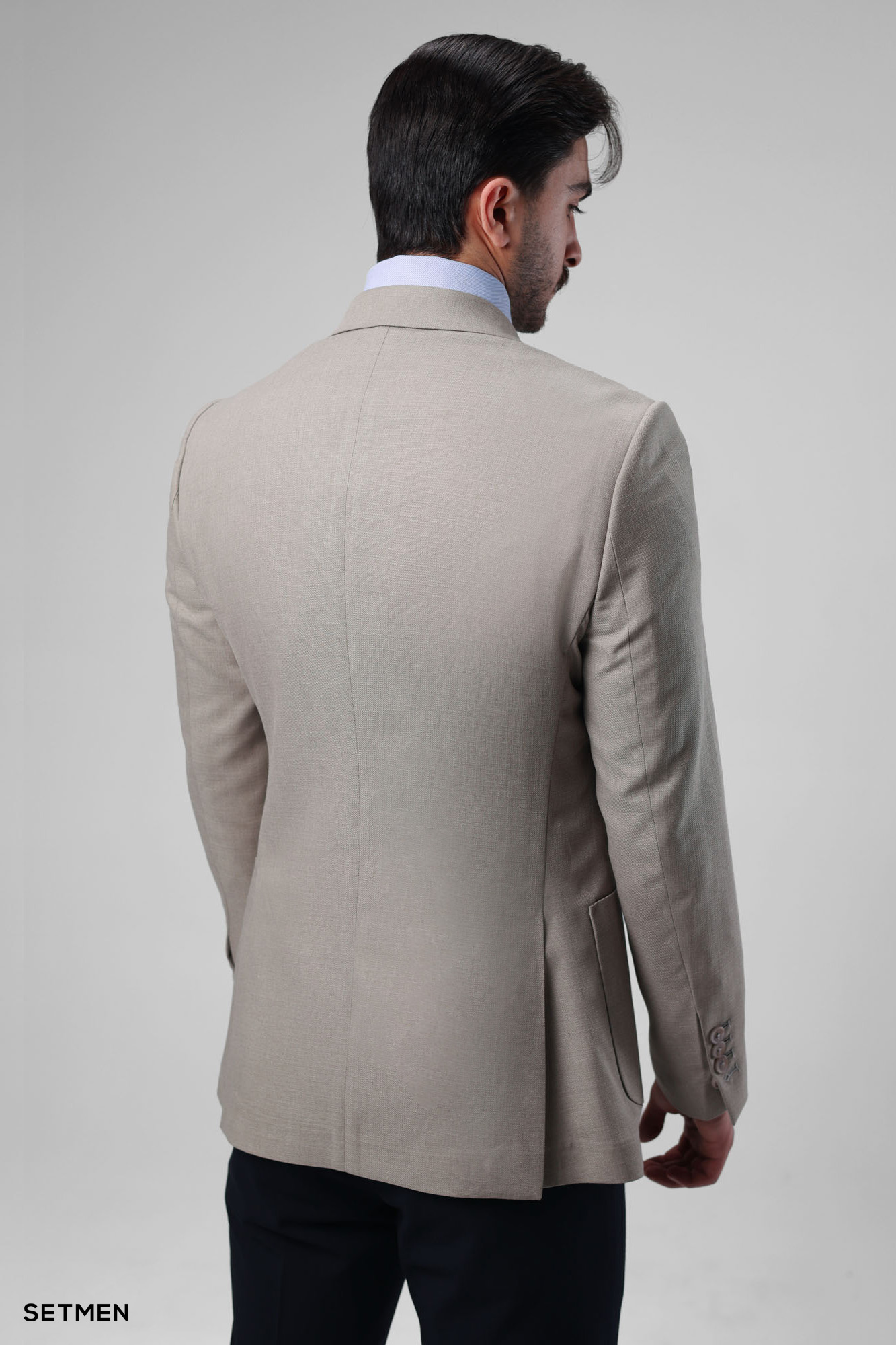 کت تک مردانه نیم آستر دو دکمه یقه ایتالیایی