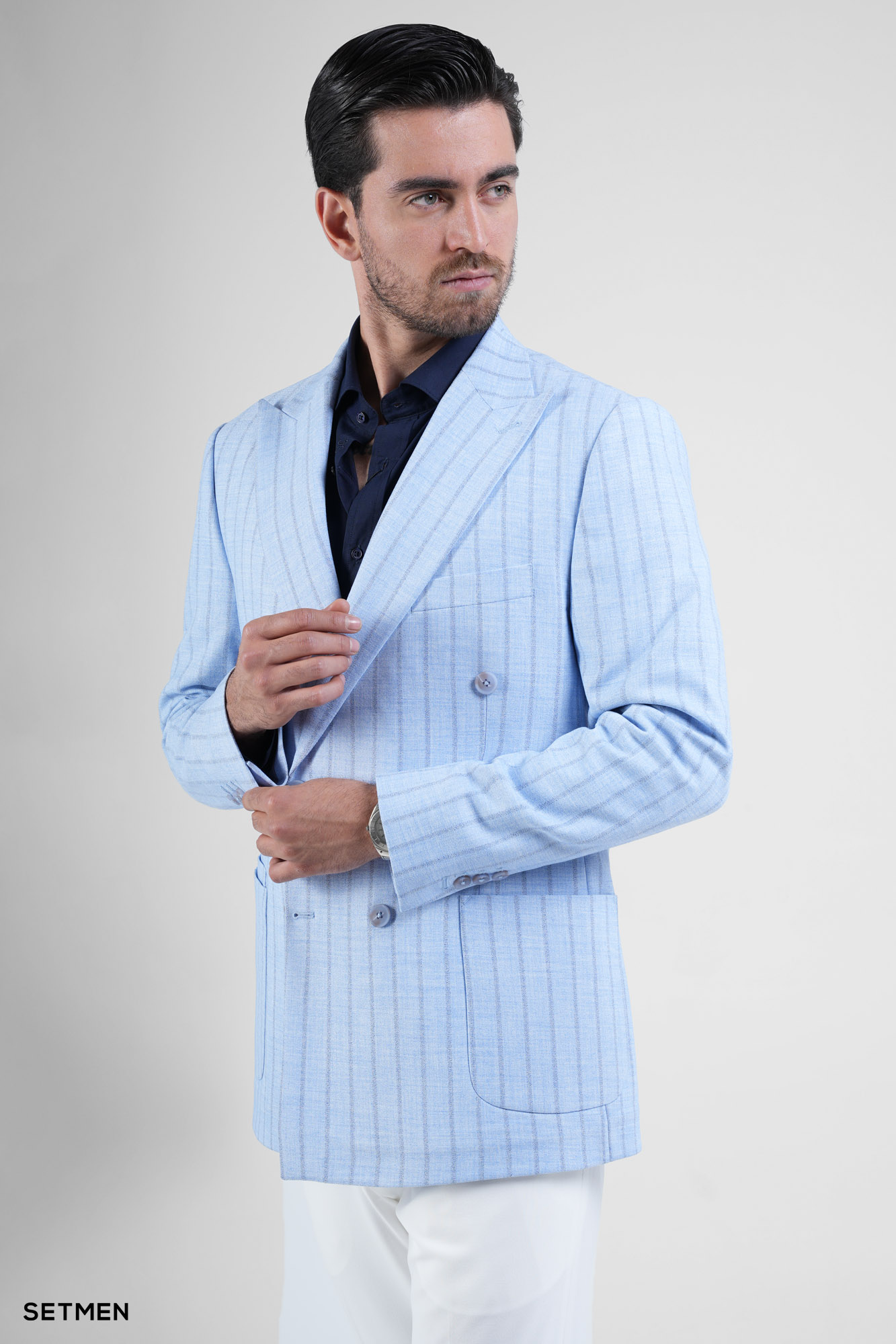 کت مردانه نیم آستر شش دکمه دیپلمات