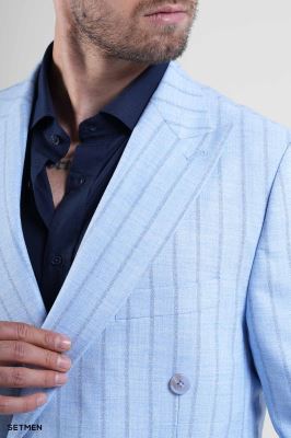 کت مردانه نیم آستر شش دکمه دیپلمات