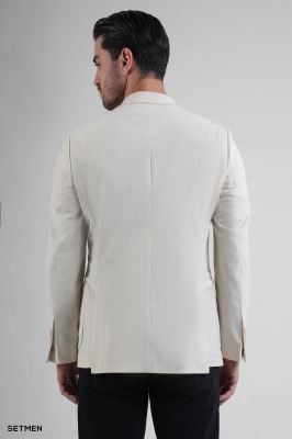 کت تک مردانه دودکمه نیم آستر پارچه GOFRE