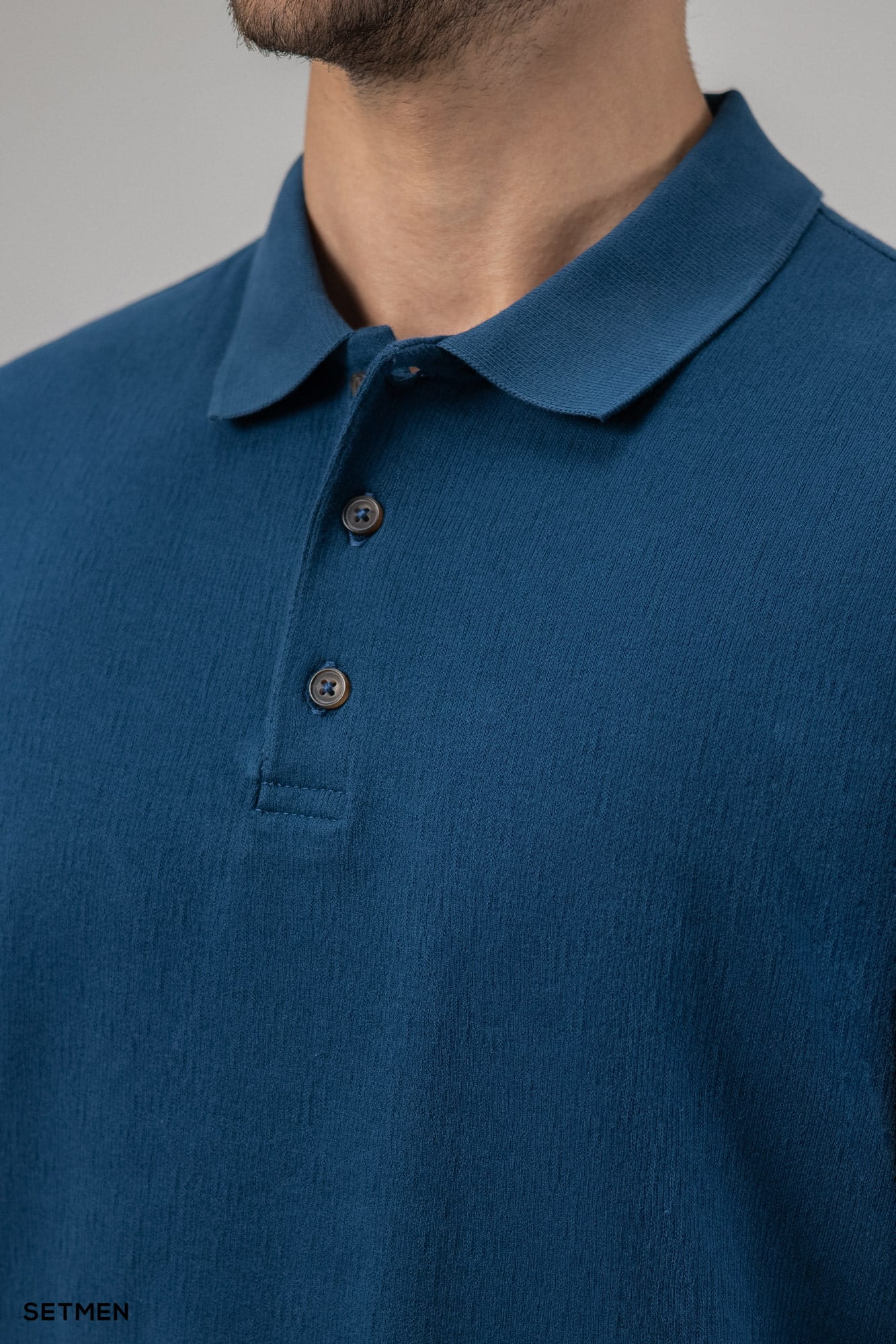 تیشرت یقه دار ژاکارد کلاسیک