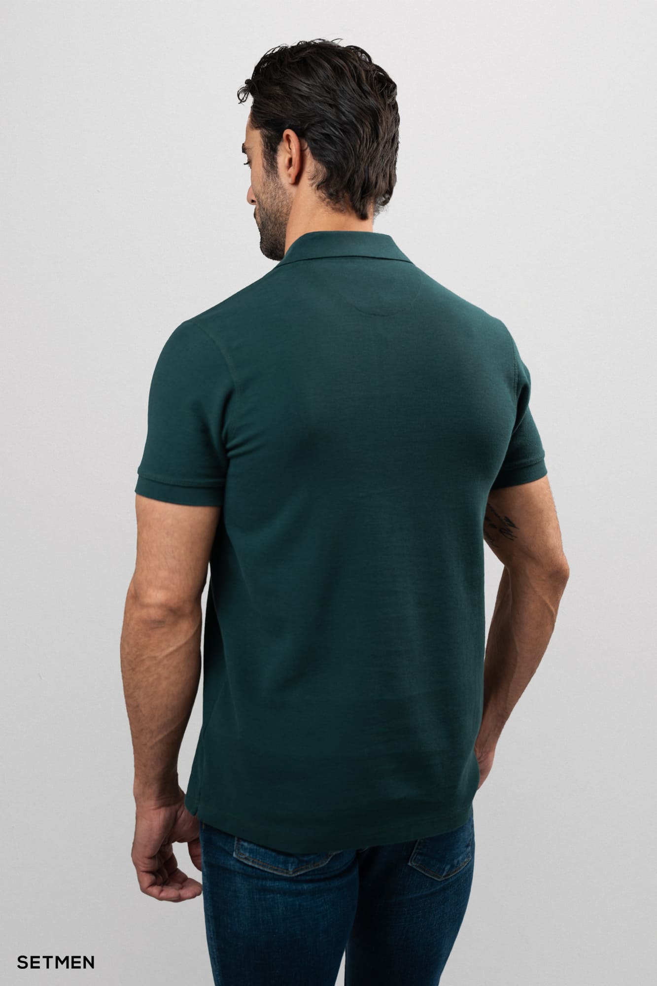 تیشرت یقه نیم زیپ سوزنی ساده