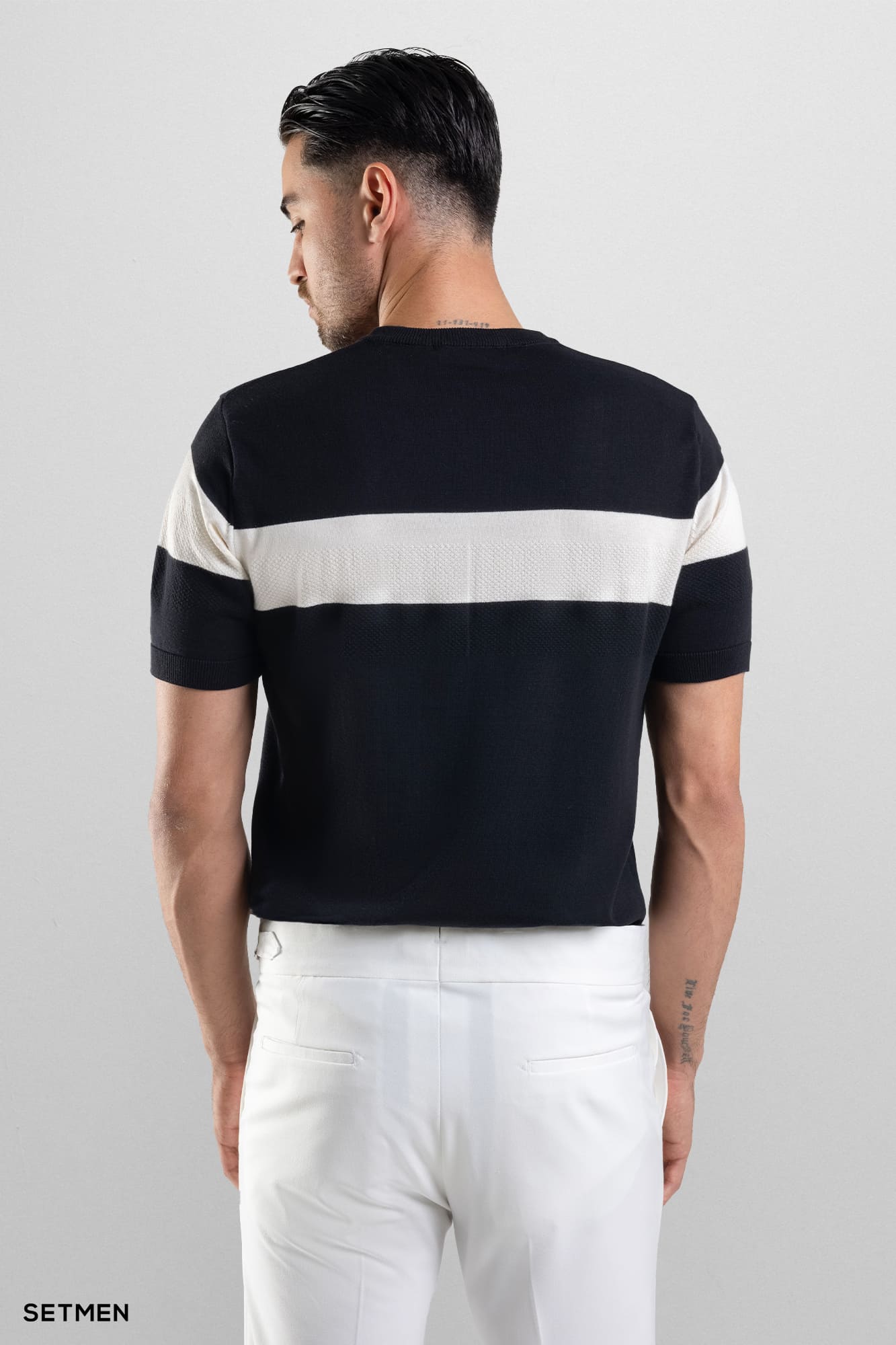 تیشرت مردانه یقه گرد بافت اولد مانی