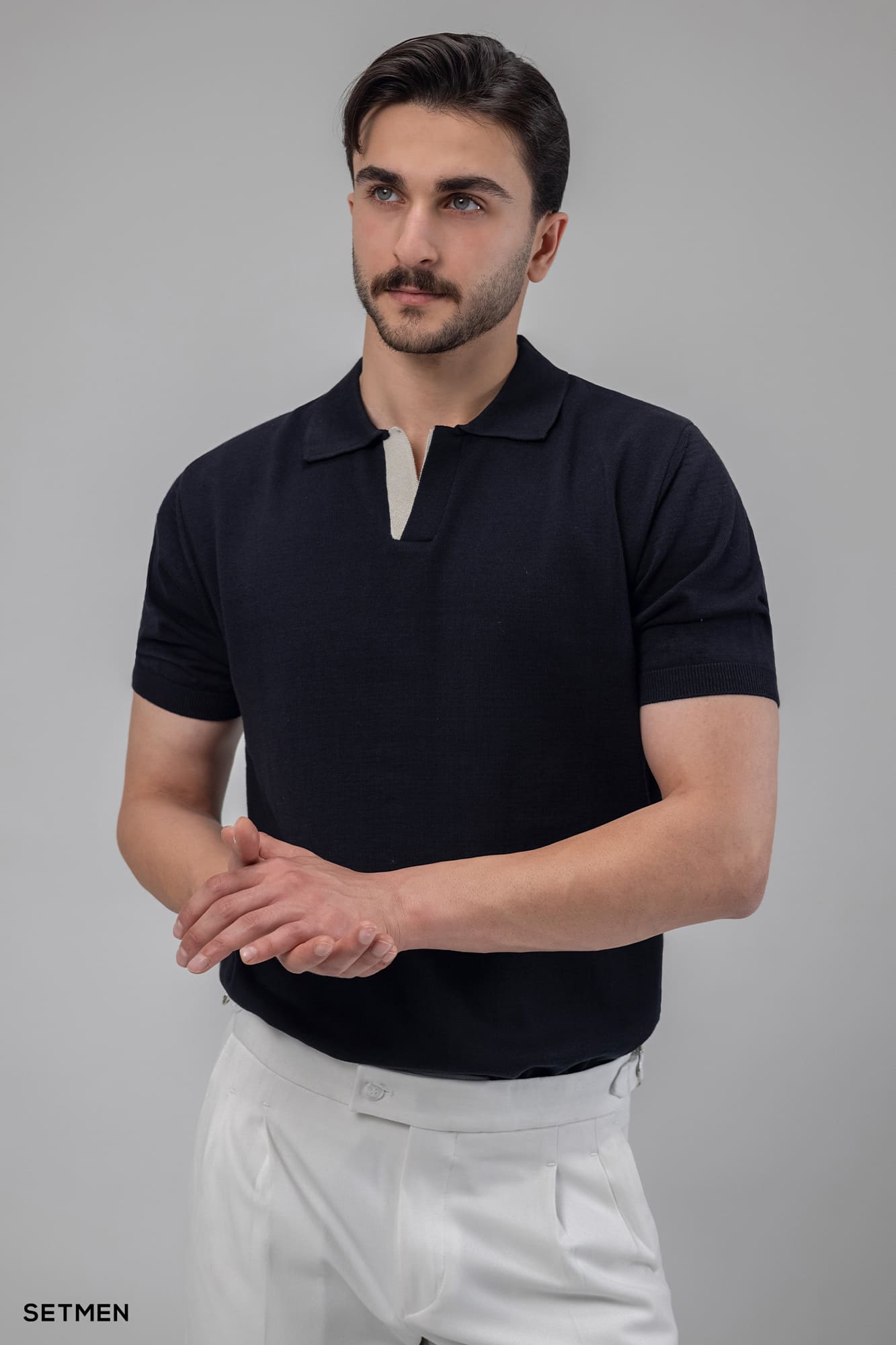 تیشرت یقه هفت بافت اولد مانی