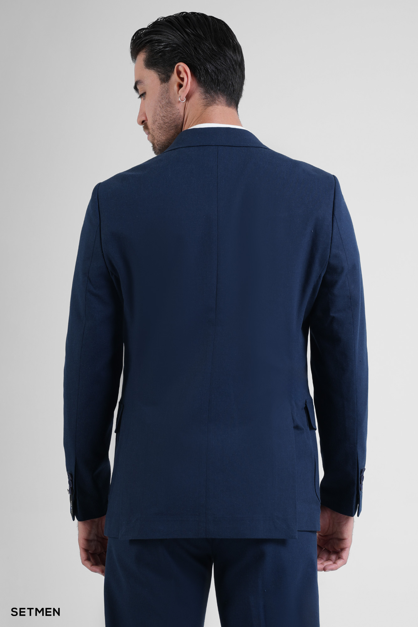 کت تک مردانه نیم آستر لینن سافاری