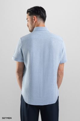 پیراهن مردانه آستین کوتاه کنفی