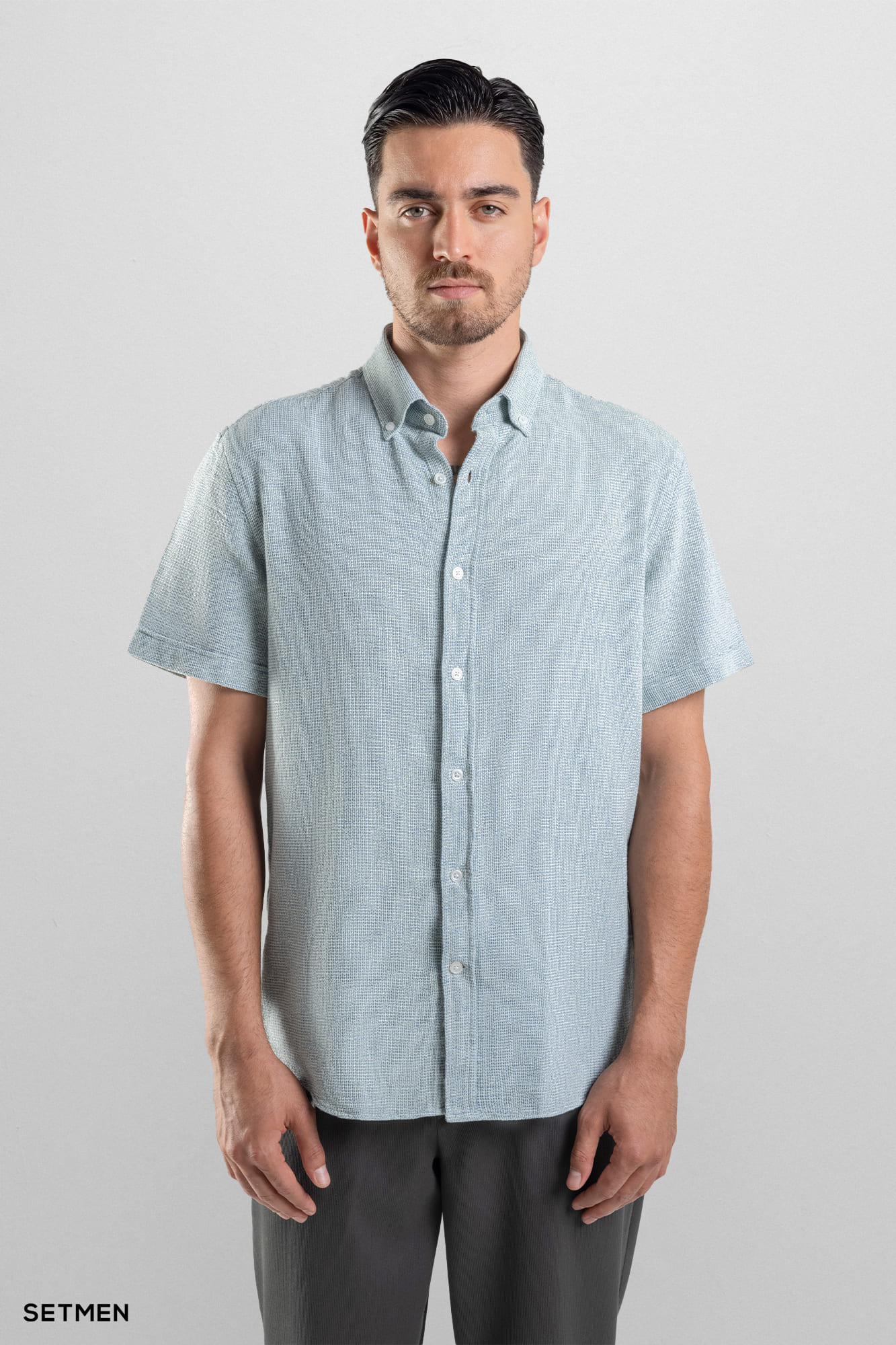 پیراهن مردانه آستین کوتاه کنفی