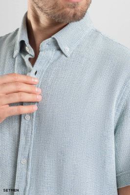 پیراهن مردانه آستین کوتاه کنفی