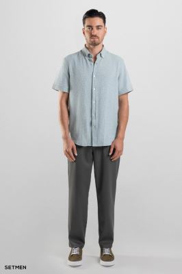 پیراهن مردانه آستین کوتاه کنفی