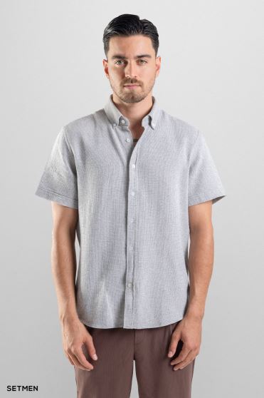 پیراهن مردانه آستین کوتاه کنفی