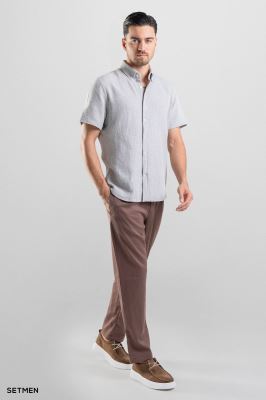 پیراهن مردانه آستین کوتاه کنفی