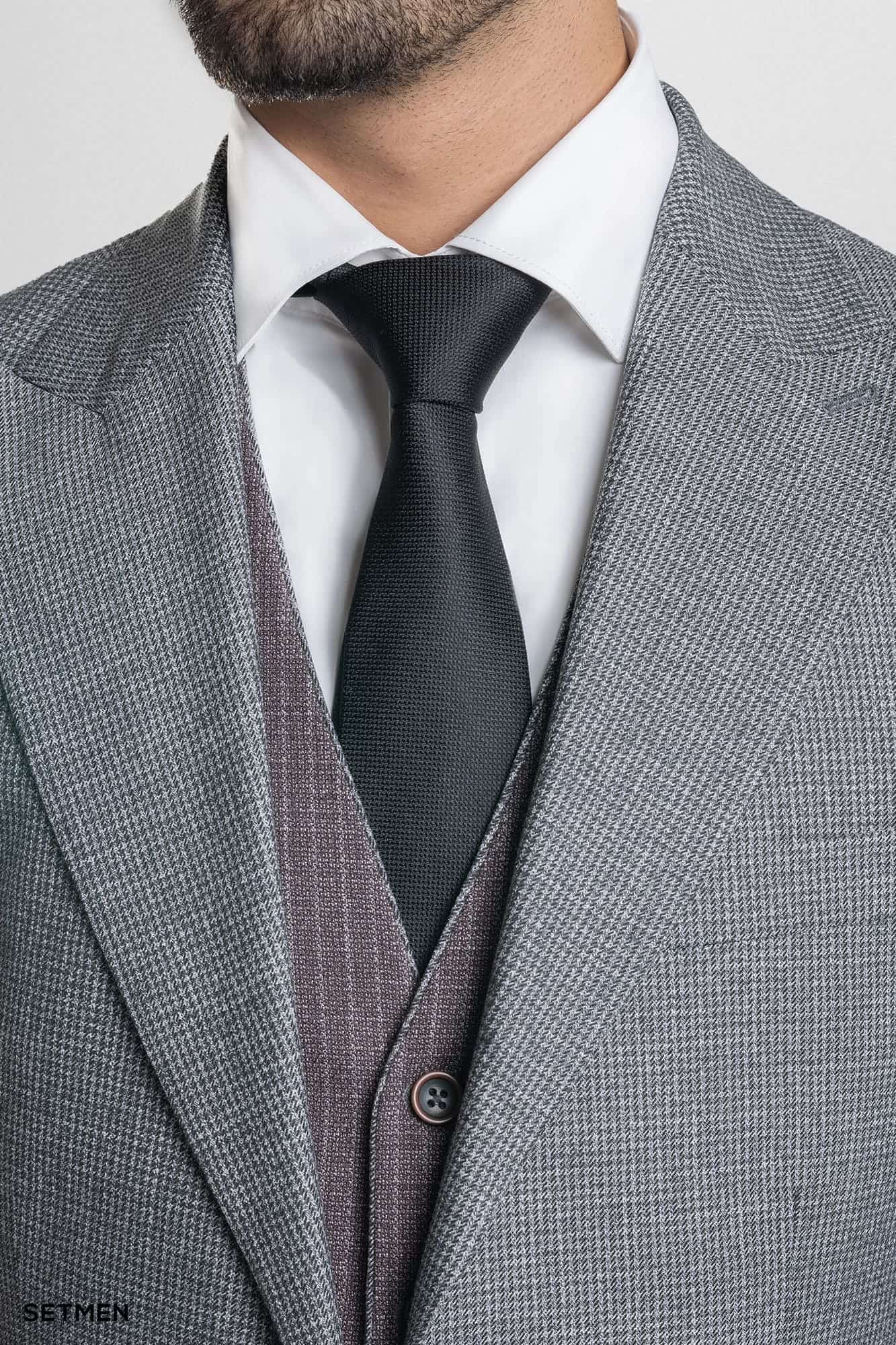 کت و شلوار مردانه سه تکه یقه بلیزر ژیله دورو